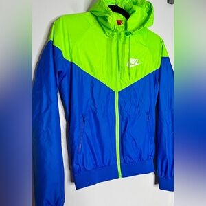 Nike Men's Blue and Green Jacket.  Size Small